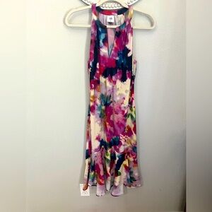 Cabi Pink and Blue Halter Sheath Dress Cocktail